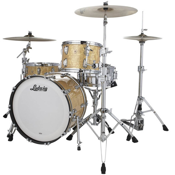 Trommesett Ludwig Legacy Maple Jazzette 18 Shell Pack, m/Classic Mount, Aged Onyx Pearl