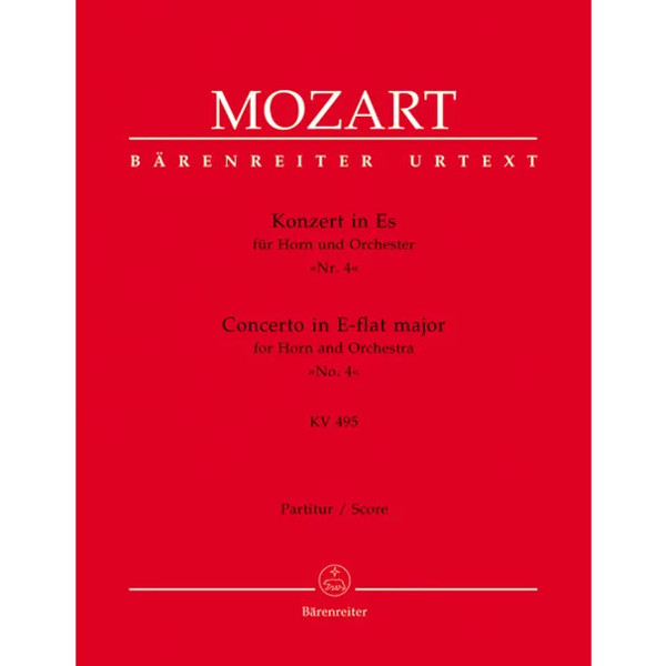 Horn Concerto in Eb-Major No 4 K495, Wolfgang Amadeus Mozart. Horn and Piano