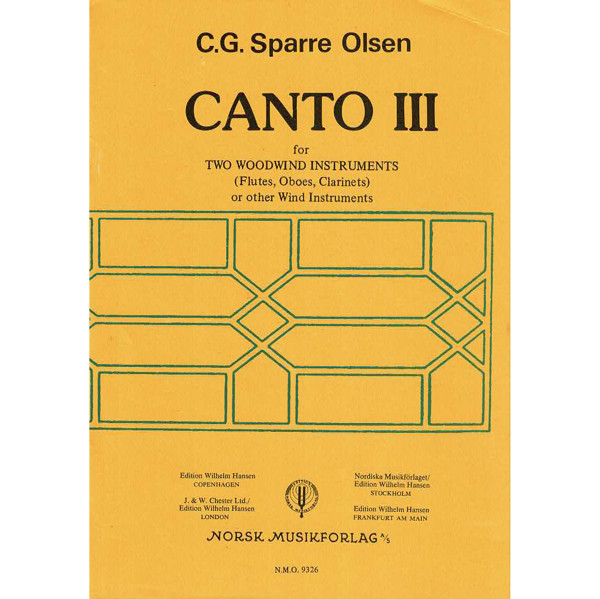 Canto 3, Sparre Olsen. Treblås Duett