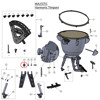 Majestic Star Knob Nut DPPMT26-125, M8 HN40, For Harmonic Timpani Front Leg, Black