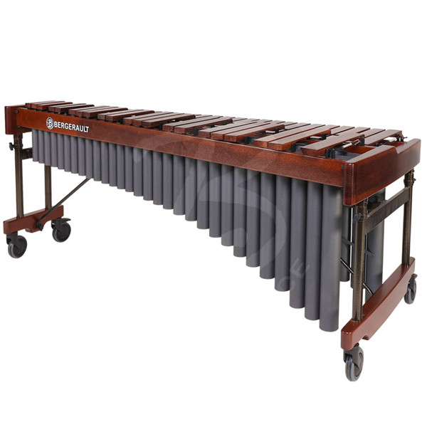 Marimba Bergerault Signature Classic MB43, Honduras Rosewood, 4 1/3 Oct. A2-C7, 72-39mm Wide Bars, Mahogany/Black