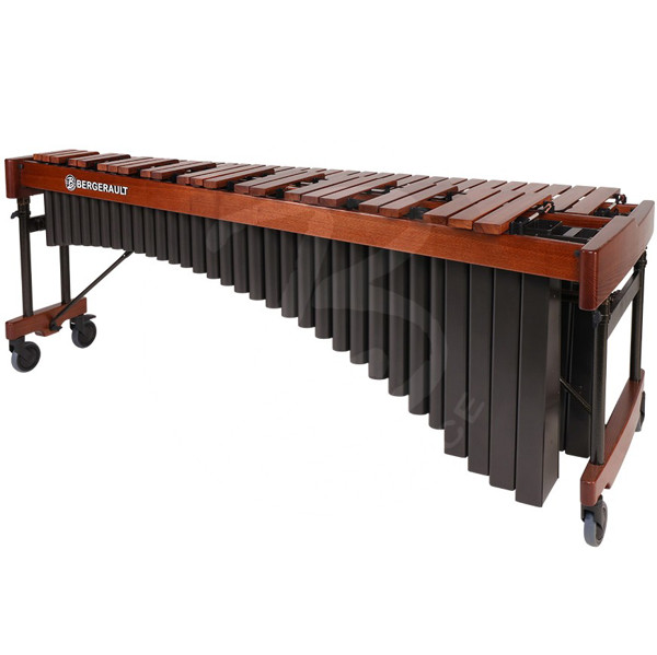 Marimba Bergerault Signature Classic MB46, Honduras Rosewood, 4 2/3 Oct. E2-C7, 72-39mm Wide Bars, Mahogany/Black