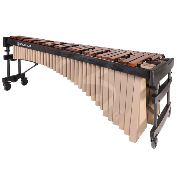 Marimba Bergerault Signature Classic MB50-GW, Honduras Rosewood, 5 Oct. C2-C7, 72-39mm Wide Bars, Grey Stain/Champagne