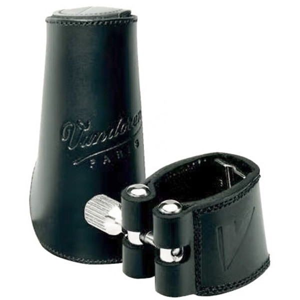 Ligature og Rørhette Klarinett Bb Vandoren, Leather (Hette Skinn)