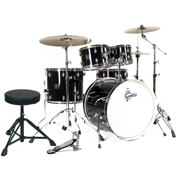 Trommesett Gretsch Energy GEX-E825-5BK, 22 w/Hardware & Cymbals, Black