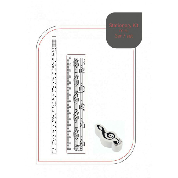 Blyant/Viskelær/Linjal - Stationery Kit Mini. White