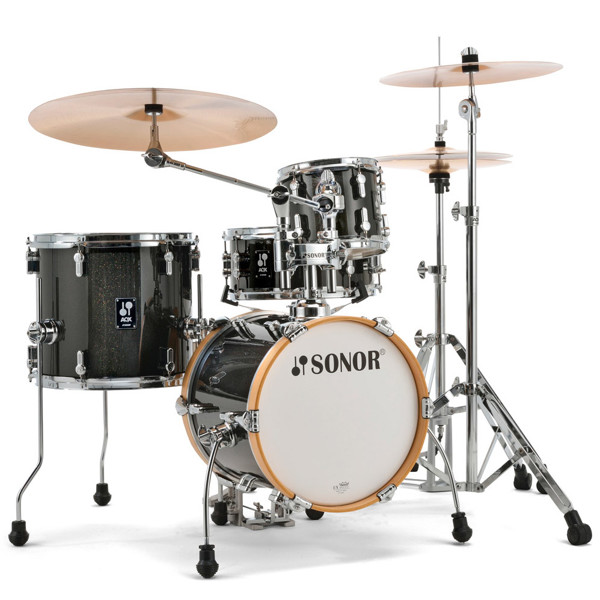 Trommesett Sonor AQX Jungle Set, 4 Pc, 16, Black Midnight Sparkle, Shell Pack