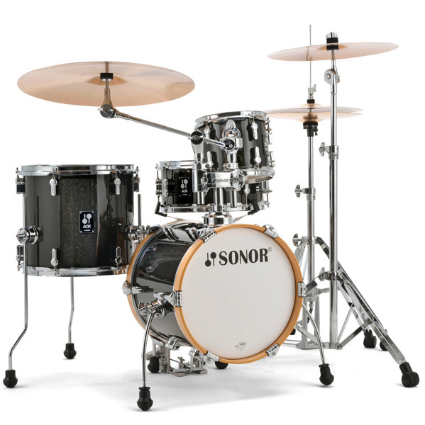 Trommesett Sonor AQX Micro Set, 4 Pc, 14, Black Midnight Sparkle, Shell Pack