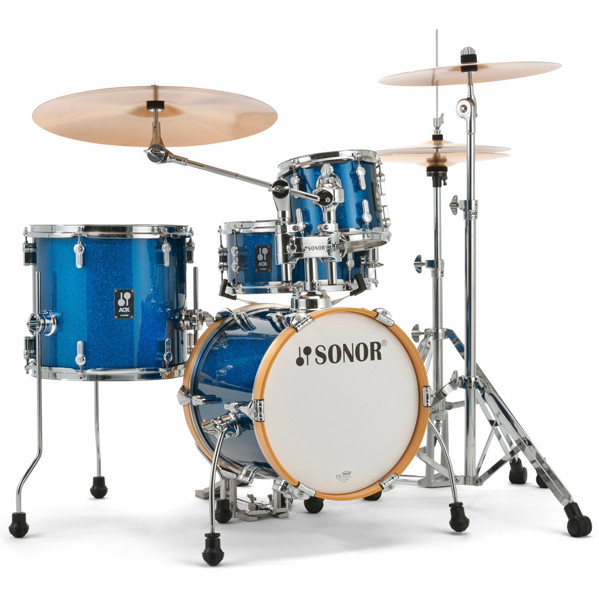 Trommesett Sonor AQX Micro Set, 4 Pc, 14, Blue Ocean Sparkle, Shell Pack