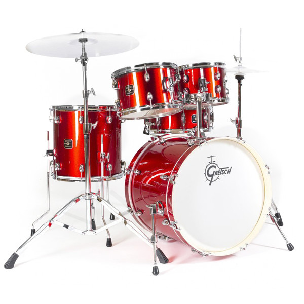 Trommesett Gretsch Energy GE4E605R-4R, 20 m/Stativer & Cymbaler, Red