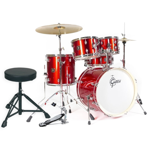 Trommesett Gretsch Energy GEX-4E605R-4R, 20 m/Stativer & Cymbaler, Red