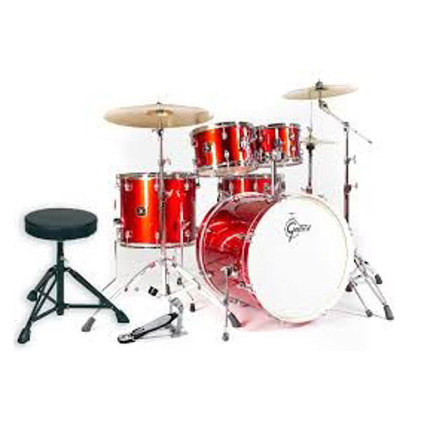 Trommesett Gretsch Energy GEX-4E605R-4R, 20 m/Stativer & Cymbaler, Red