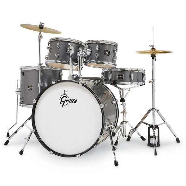 Trommesett Gretsch Renegade RGE625GS, 22 m/Stativer & Cymbaler, Grey Sparkle