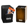 Cajon Sela Varios Series SE-061, Bundle w/Multilingual Method, Brown Graphic