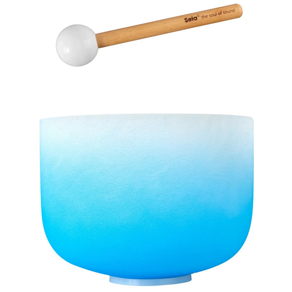 Singing Bowl Sela Crystal Chakra Series SECCU10G, 432Hz, 10, Incl. Mallet, Blue-Throat, G