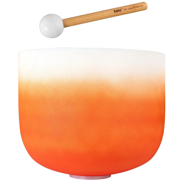 Singing Bowl Sela Crystal Chakra Series SECCU13D, 432Hz, 13, Incl. Mallet, Orange-Sacral, D