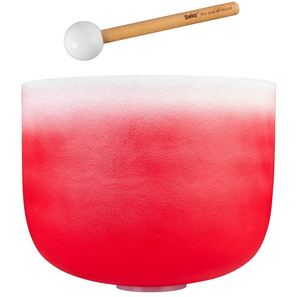 Singing Bowl Sela Crystal Chakra Series SECCU14C, 432Hz, 14, Incl. Mallet, Red-Root, C