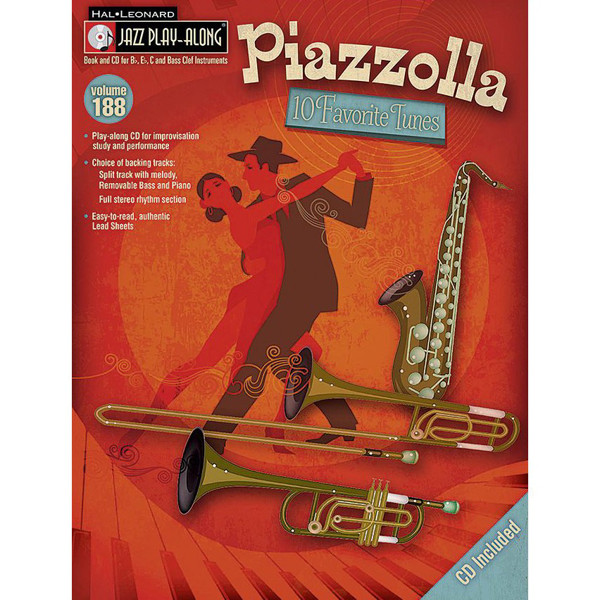 10 Favorite Tunes, Astor Piazzolla. Jazz Play Along Vol.188 (Bb, Eb and C instruments)