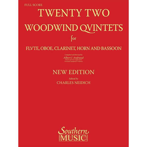 Twenty Two Woodwind Quintets for Flute, Oboe, Clarinet, Horn and Bassoon, Albert Andraud. Score and Parts