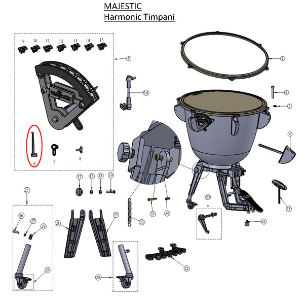 Tuning Gauge Indicator Majestic DPPMP26-042N, Indicator for Tuning Gauge