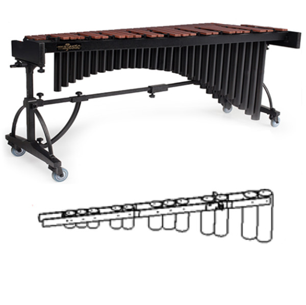 Marimba-resonansrør Majestic DPPRM6543ABG-AB, Resonator Accidental Middle Section, G#4 - A#6, For Deluxe 4 1/3 Okt.