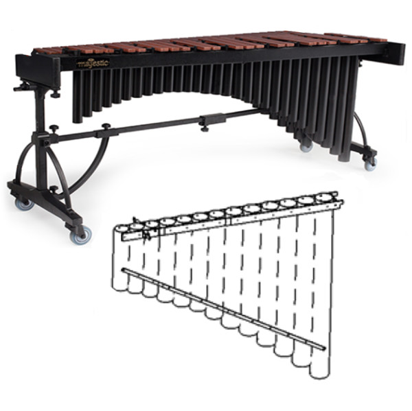 Marimba-resonansrør Majestic DPPRM6543AQD-AB, Resonator Natural Middle Section, G4-C7, For Deluxe 4 1/3 Okt.