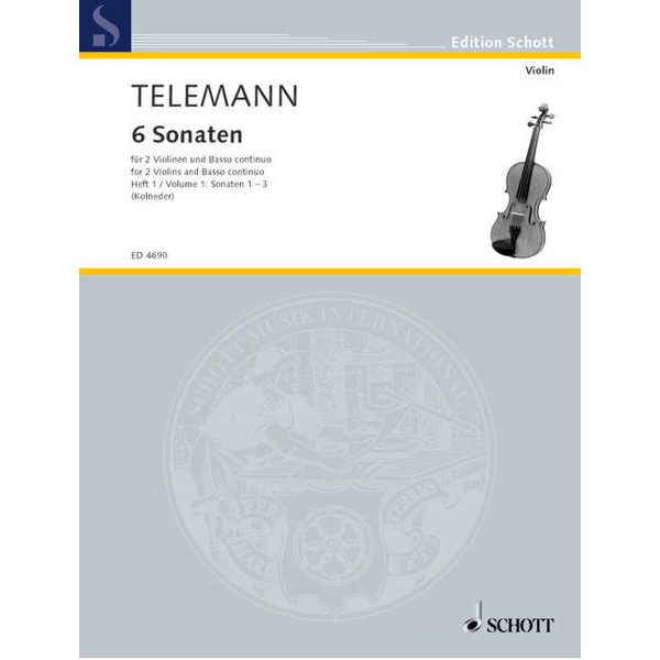 6 Sonaten for 2 Violins and Basso Continuo (Cello ad lib) Vol. 1, Georg Philipp Telemann