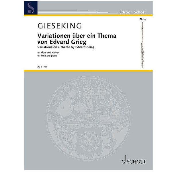 Variations on a theme by Edvard Grieg, Walter Gieseking. Flute and Piano