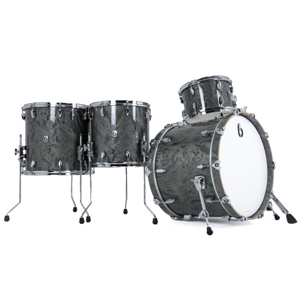 Trommesett British Drum Co. Legend Maple Ultra Rock Kit 22 Shell Pack LEG-MBX-22-RK-SS, 22, Sterling Silver