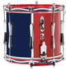 Paradetromme British Drum Co. Regimental RS1-ML, 14x12, m/Topp og Bunn Seider, Aluminum Hoops, Gloss Red/Blue