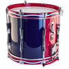 Paradetromme British Drum Co. Regimental RS1-ML, 14x12, m/Topp og Bunn Seider, Aluminum Hoops, Gloss Red/Blue