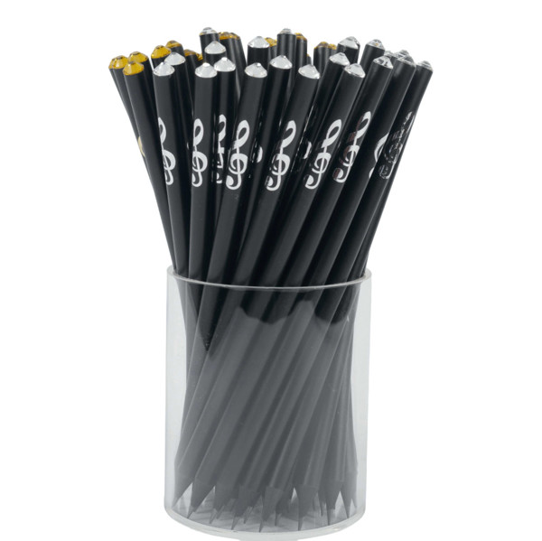 Blyant G-nøkkel Silver foil/crystal