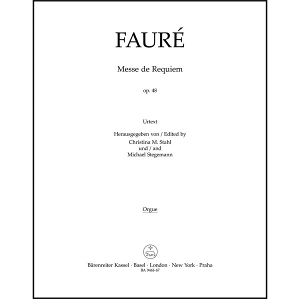 Messe de Requiem op. 48, Gabriel Faure. Organ