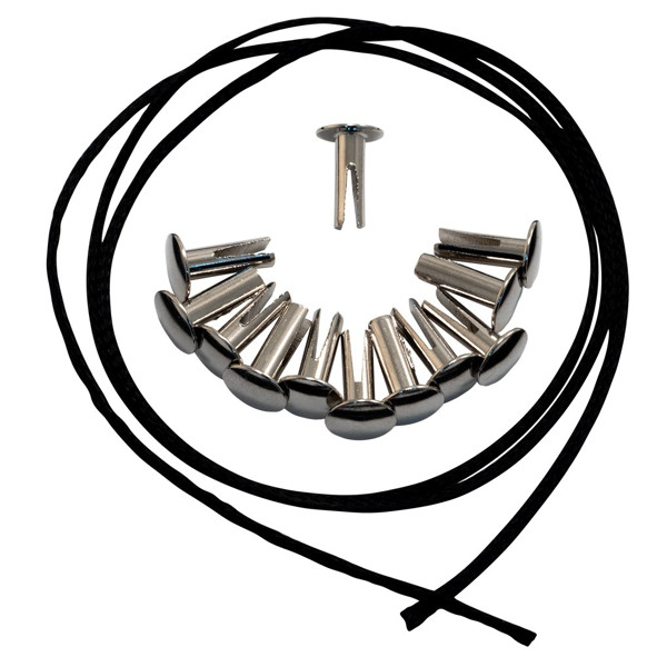 Sound Plate Pack Black Swamp SPL-RIVET, Pack Of 12 Nickel Plated Rivets, Hanging Cord