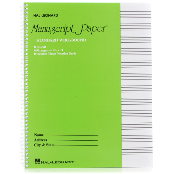 Noteblokk 12 staver -  96 ark med spiralrygg