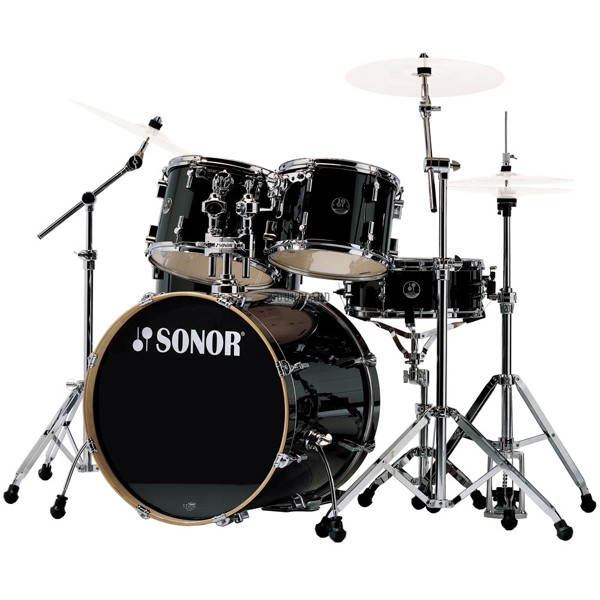 Trommesett Sonor AQ1 Studio AQ1-STUDIO-SET-WM-PB, 5 Pc, Birch, 20, Piano Black m/Stativer