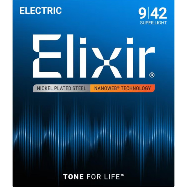 Gitarstrenger Elektrisk Elixir Light .010-.046 Nickel platerd Steel Nanoweb