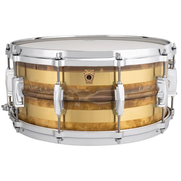 Skarptromme Ludwig Brass LB464RS, Striped Raw Patina Shell, 14x6,5, Imperial Lugs