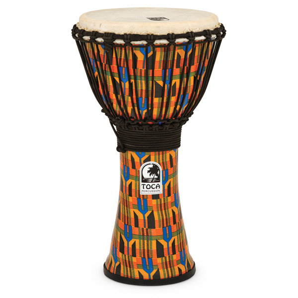 Djembe Toca Freestyle Rope Tuned SFDJ-10K, 10, Kente Cloth