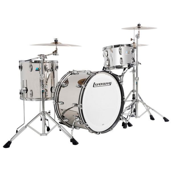 Trommesett Ludwig Stainless Steel Pro Beat 24 L84433LXSSWC, Shell Pack, Polished Stainless Steel
