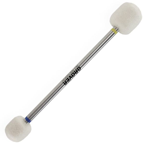 Stortrommeklubbe Grover Pro BDM-DA-1, Dual, Legato/Staccato, Yellow/Blue, Aluminium